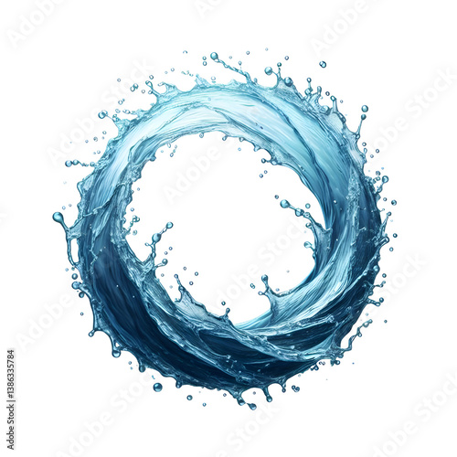 water splash ring isolated on white background