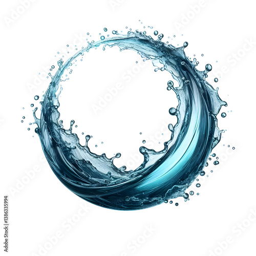 water splash ring isolated on white background