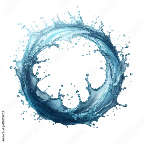 water splash ring isolated on white background