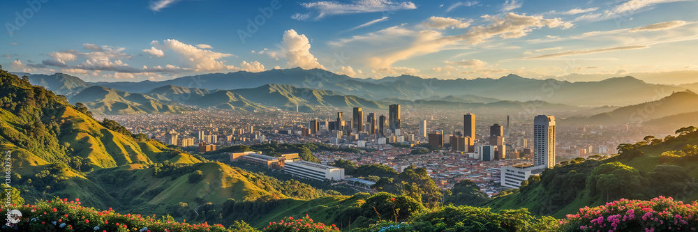 panorama of the beautiful city of Medellin Colombia