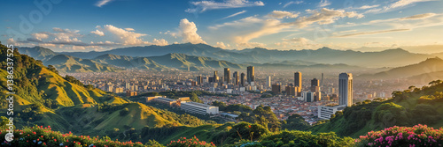 Obraz na płótnie panorama of the beautiful city of Medellin Colombia w salonie