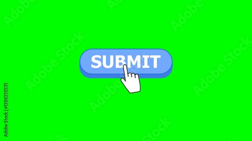 Send button click animation with arrow. Transparent background, 4K resolution