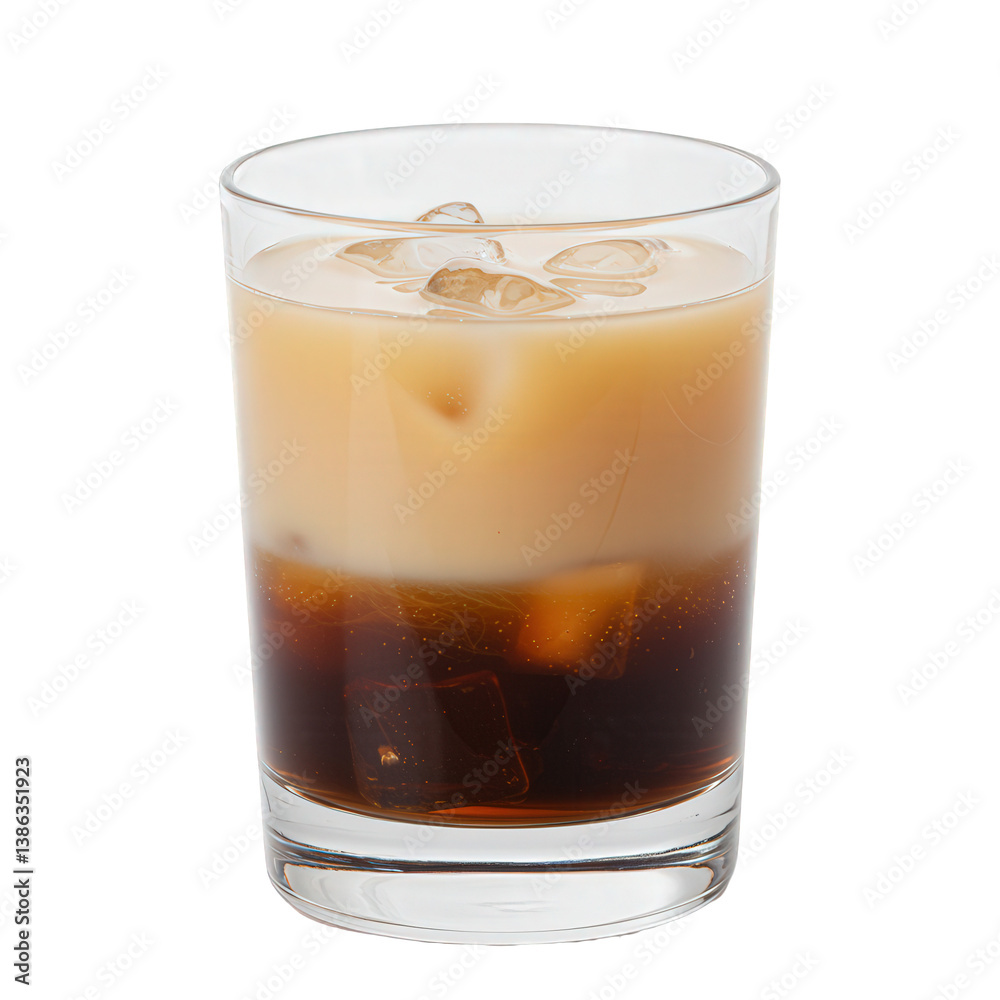 Iced Coffee with a Creamy Cold Foam Layer. Iced Coffee with a Creamy Cold Foam Layer.