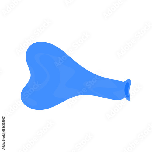 Rubber balloon deflation.  Cartoon balloon losing air and deflating. Vector illustration.