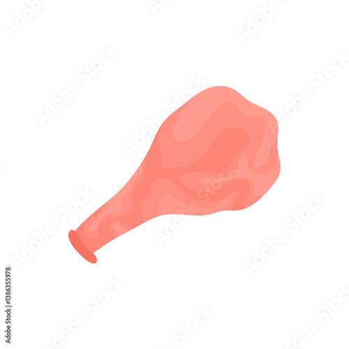 Rubber balloon deflation.  Cartoon balloon losing air and deflating. Vector illustration.