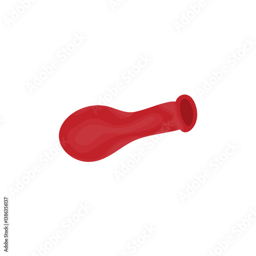 Rubber balloon deflation.  Cartoon balloon losing air and deflating. Vector illustration.