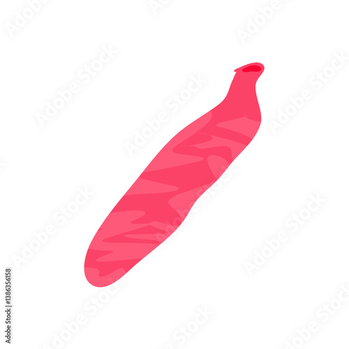 Rubber balloon deflation.  Cartoon balloon losing air and deflating. Vector illustration.