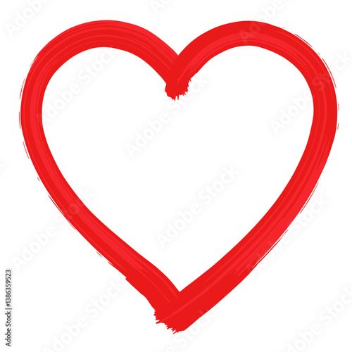 Love's Emblem: A simple yet profound representation of love, a hand-drawn heart. Crafted with a vibrant brushstroke that conveys raw emotion and timeless affection.