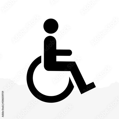 Accessibility Icon: A minimalist black icon representing accessibility for people with disabilities, offering a clear and universally understood symbol of inclusivity and support.