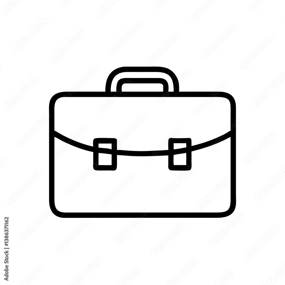 Icon of a leather briefcase in minimalistic style Icon of a leather briefcase in minimalistic style