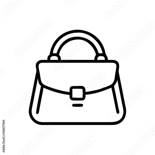 Leather bag icon simple black outline design  