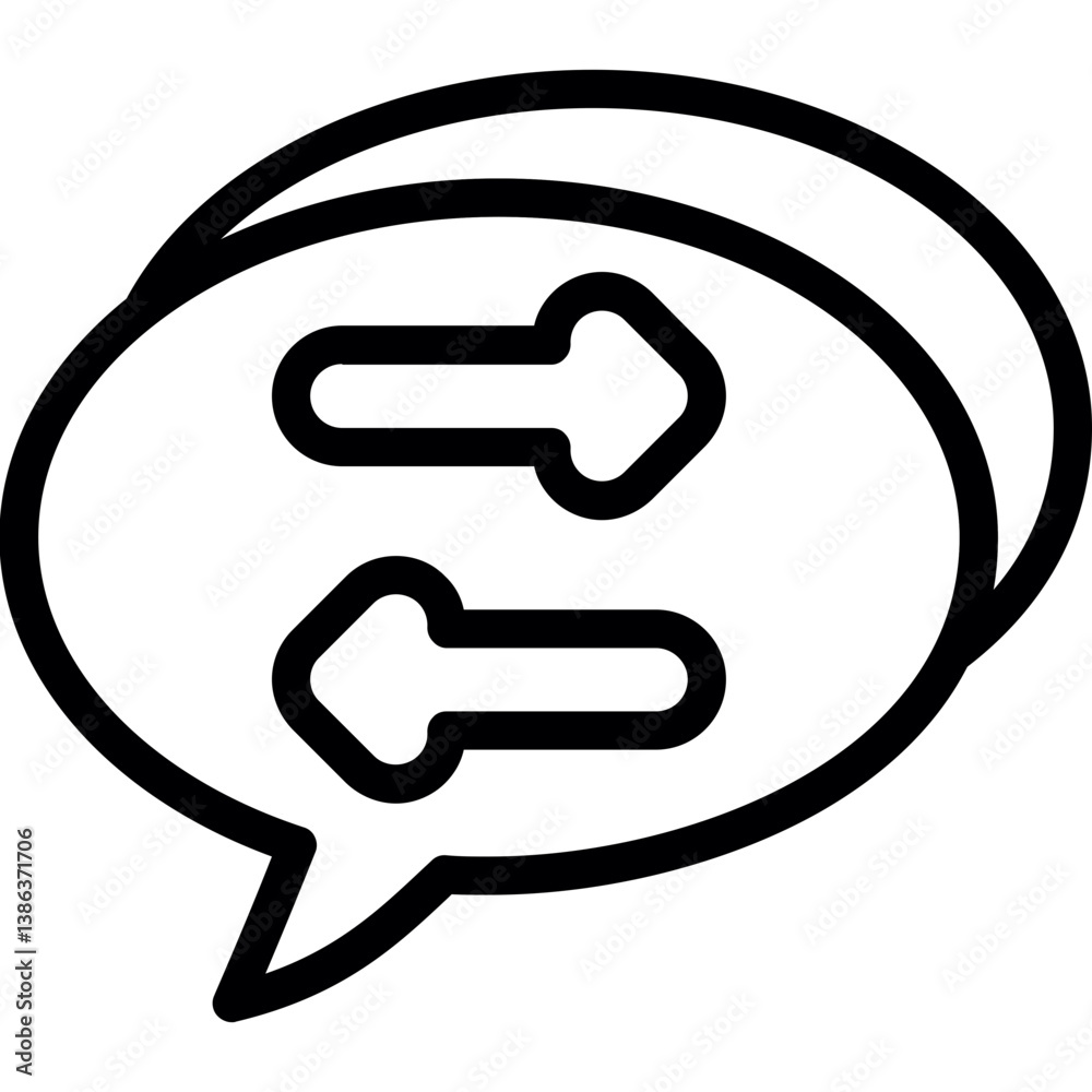 Arrow Tail Speech Bubble Icon Arrow Tail Speech Bubble Icon