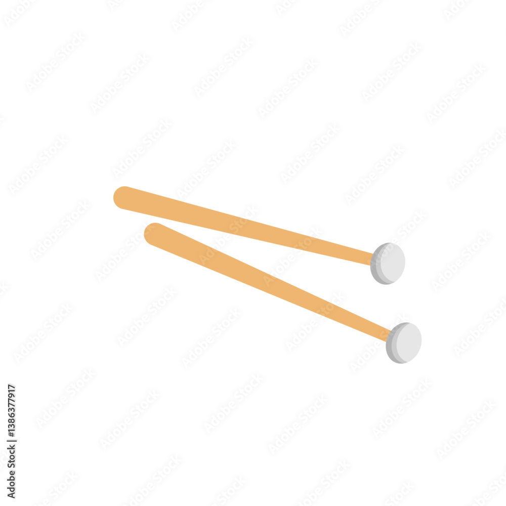 Drum sticks icon, music instrument vector illustration in trendy style. Drum sticks icon, music instrument vector illustration in trendy style.