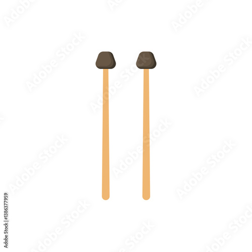 Drum sticks icon, music instrument vector illustration in trendy style.