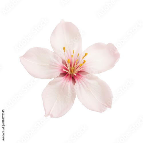 Delicate Pink Flower Blossom on Black Background