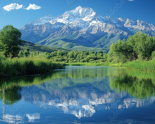 Majestic Mountain Reflection in Serene Lake