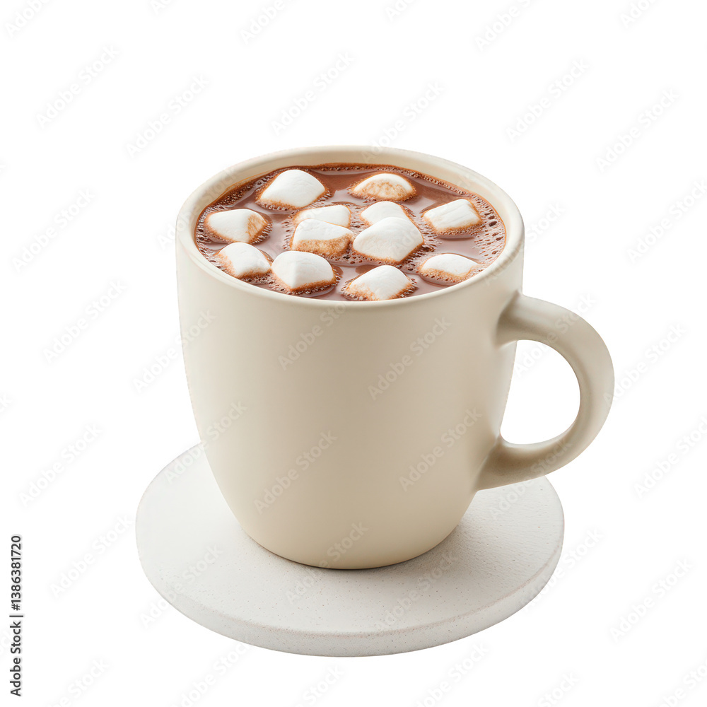 Creamy Hot Chocolate with Marshmallows in a Mug. Creamy Hot Chocolate with Marshmallows in a Mug.