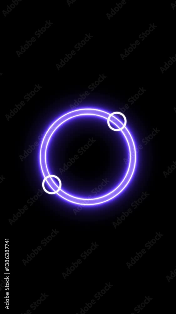 Neon circle loading on black background. Neon circle loading on black background.