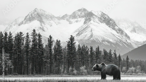 Grizzly Bear in the Majestic Alaskan Wilderness
