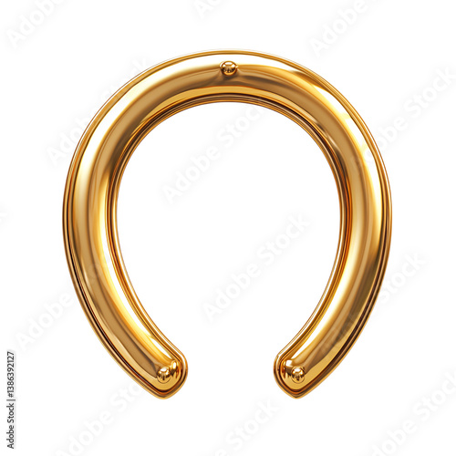 Gold Plated Horseshoe Nose Ring Isolated on Transparent Background