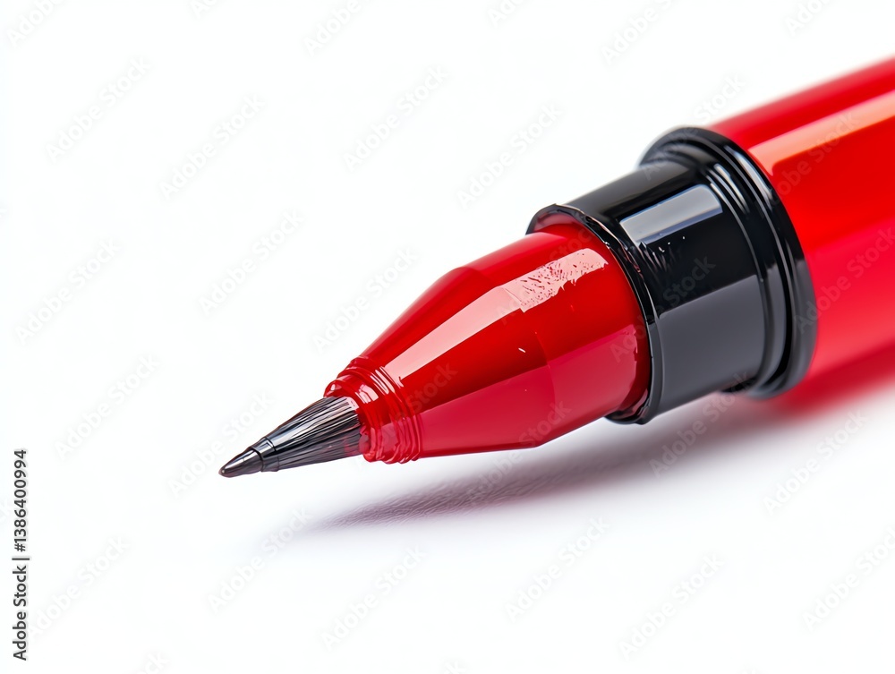 Close Up of a Red Marker Pen on a White Background Close Up of a Red Marker Pen on a White Background