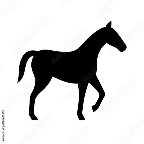 Elegant Horse Silhouette: A stark silhouette of a graceful horse strides confidently, exuding strength, elegance, and the untamed spirit of the wild.