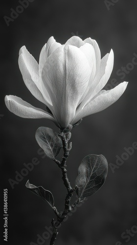 Monochromatic Magnolia: A Study in Light and Shadow