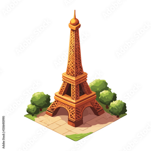 flat design tour eiffel icon vector illustration