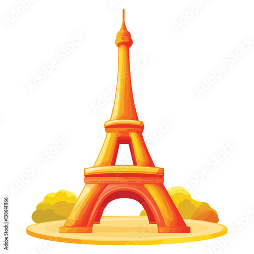 flat design tour eiffel icon vector illustration