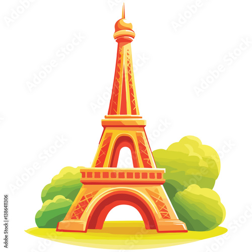 flat design tour eiffel icon vector illustration