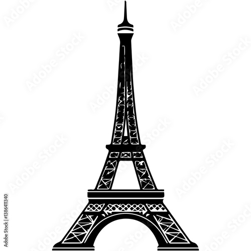 flat design tour eiffel icon vector illustration