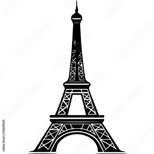 flat design tour eiffel icon vector illustration