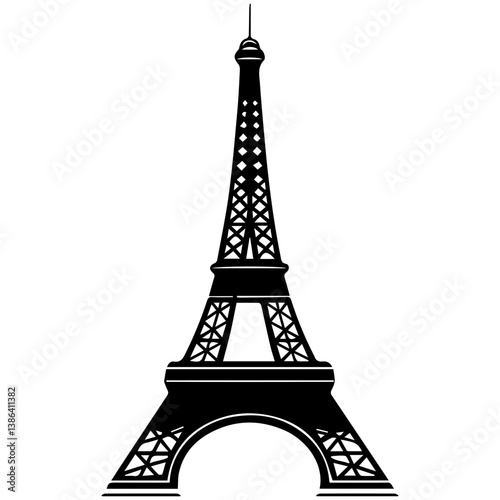 flat design tour eiffel icon vector illustration