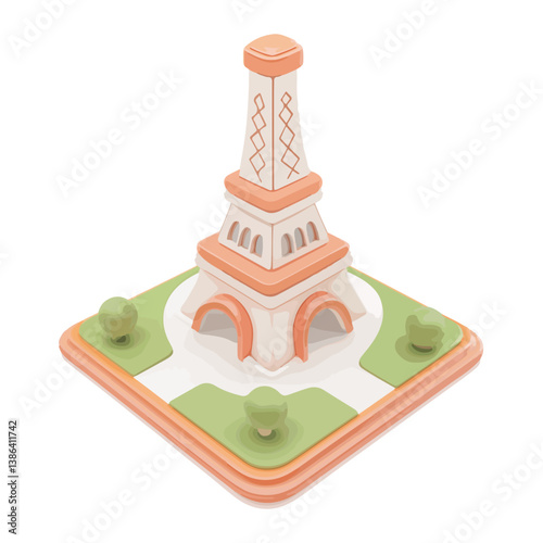 flat design tour eiffel icon vector illustration