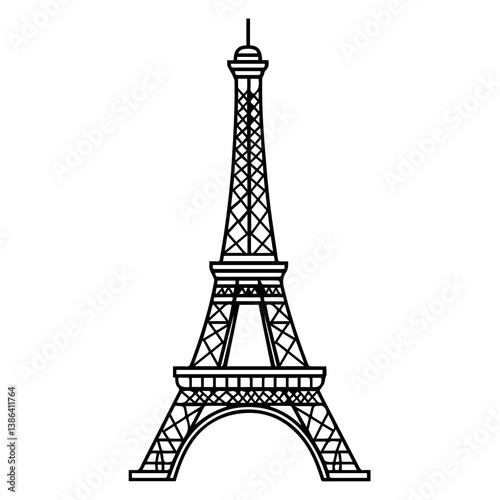 flat design tour eiffel icon vector illustration