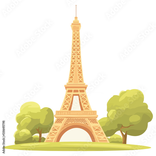 flat design tour eiffel icon vector illustration