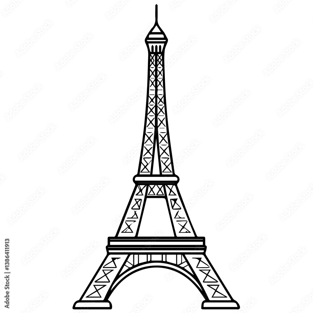 Obraz premium flat design tour eiffel icon vector illustration