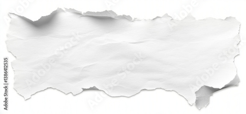 piece of white paper tear isolated on white background 
