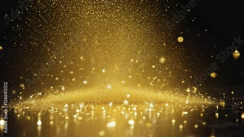 Wallpaper Mural Golden Sparkle: An abstract, luxurious display of sparkling gold particles, creating a radiant spectacle and reflecting light Torontodigital.ca