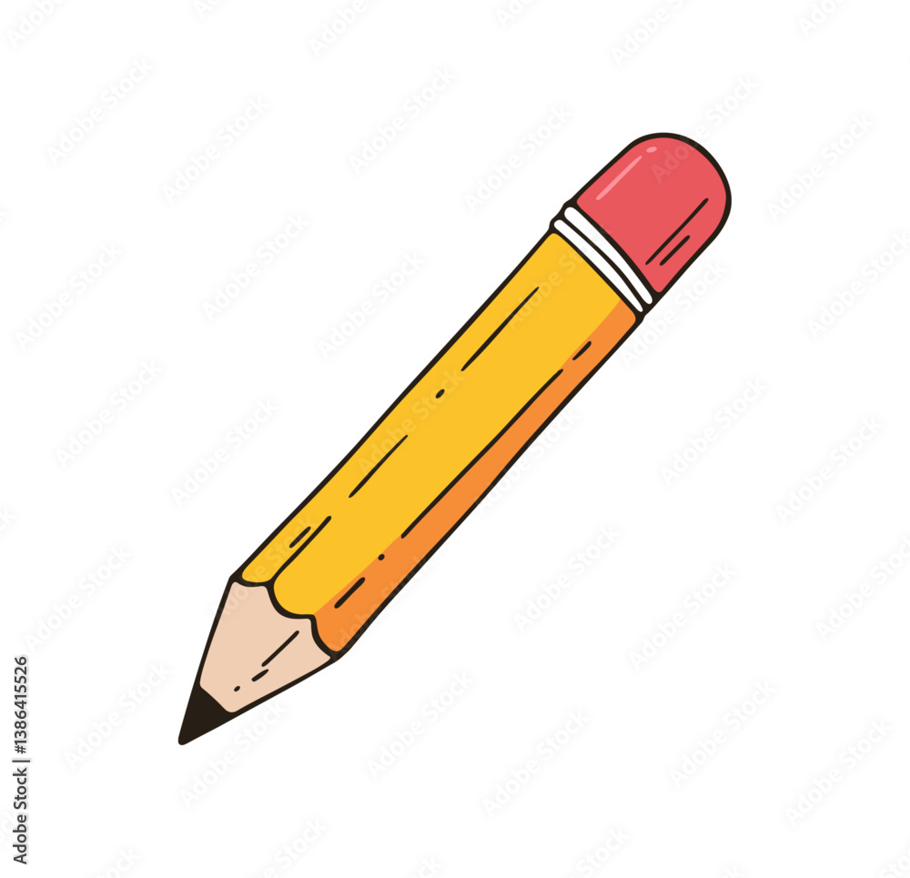 yellow pencil with eraser