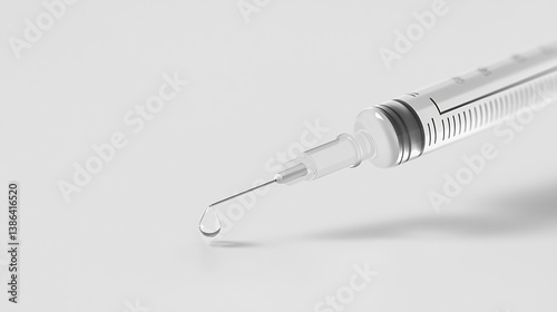 Obraz na płótnie High Detail Image of Syringe with a Droplet on the Tip for Medical and Healthcare Use : Generative AI w salonie