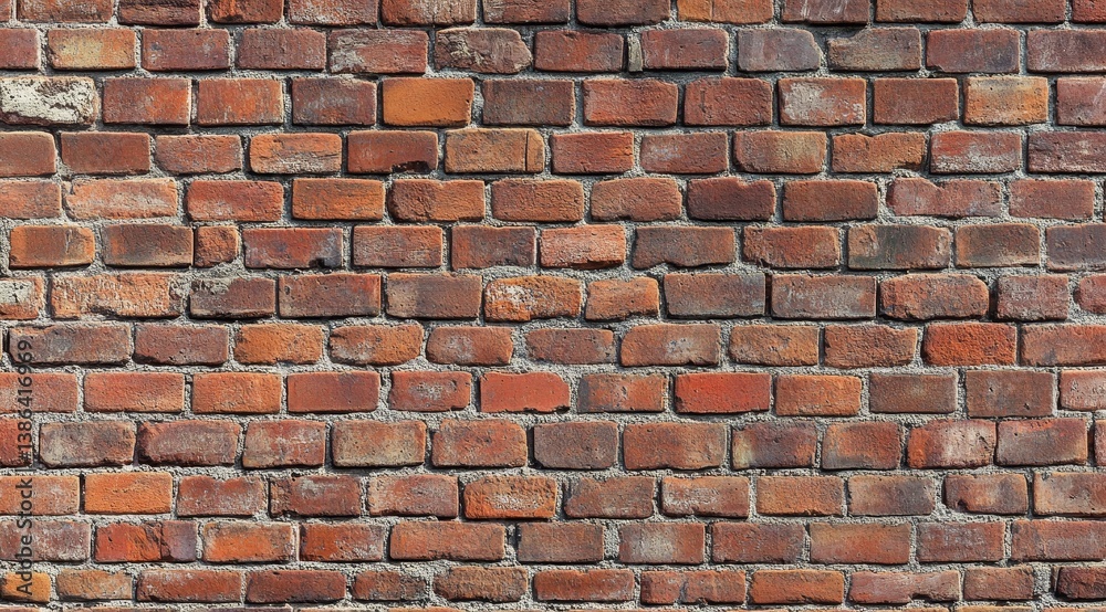 Obraz premium Red brick wall with varied patterns and textures