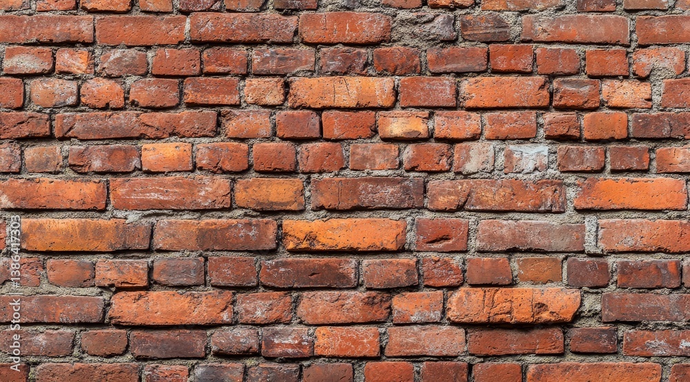 Weathered red brick wall with varied textures and patterns Weathered red brick wall with varied textures and patterns