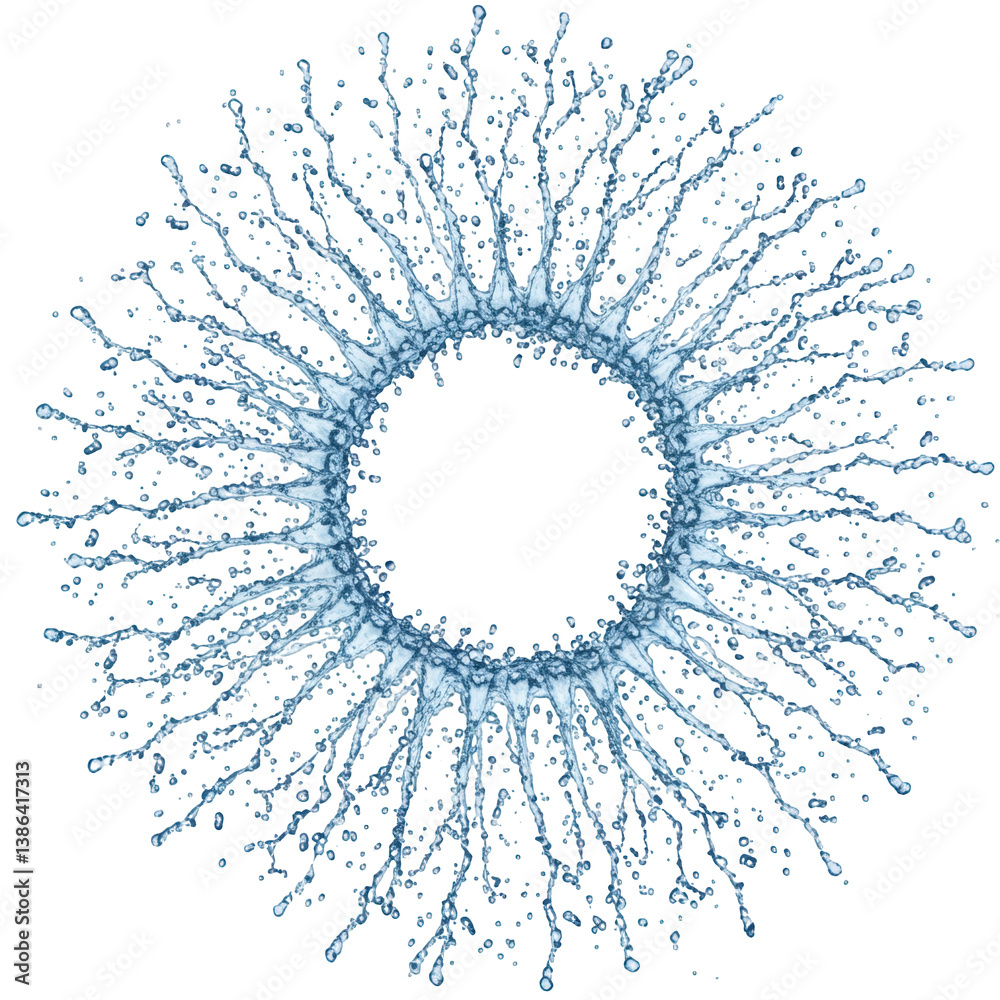Liquid Forms a Dynamic Circular Splash. Liquid Forms a Dynamic Circular Splash.