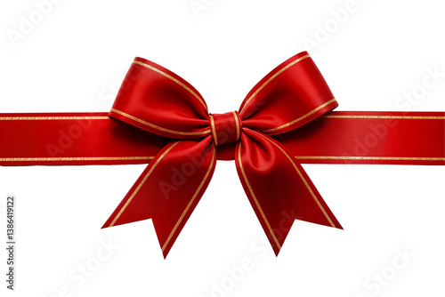 red ribbon and bow with gold isolated against transparent background kırmızı kurdela kurdale kurdele