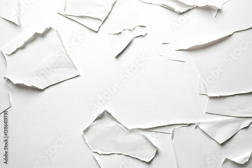 white crumpled and creased glued wrinkled paper poster texture background 
