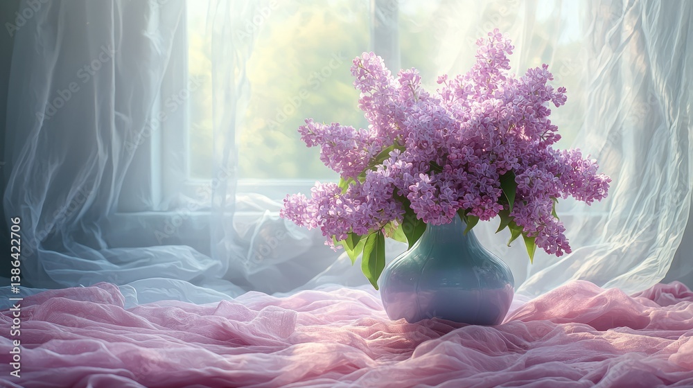 Serene Lilac Bouquet by the Window