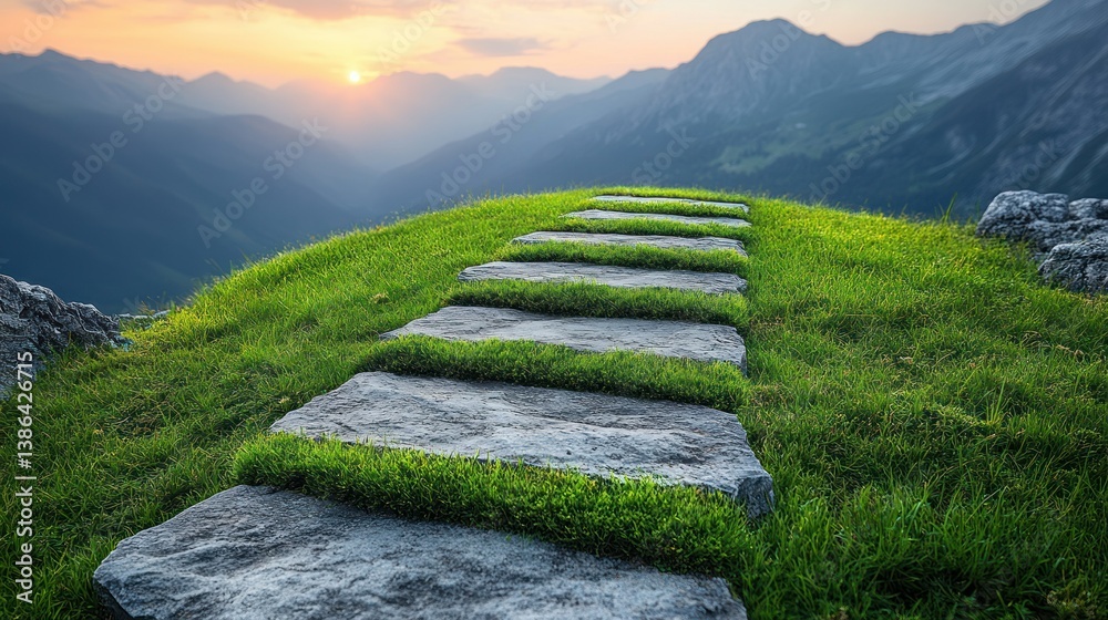 Serene Mountaintop Path: A Journey to Tranquility