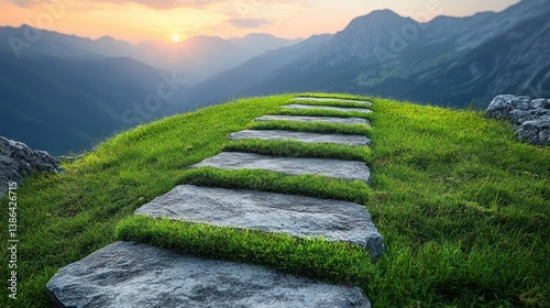 Serene Mountaintop Path: A Journey to Tranquility