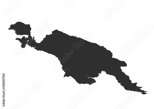 new guinea island silhouette vector map